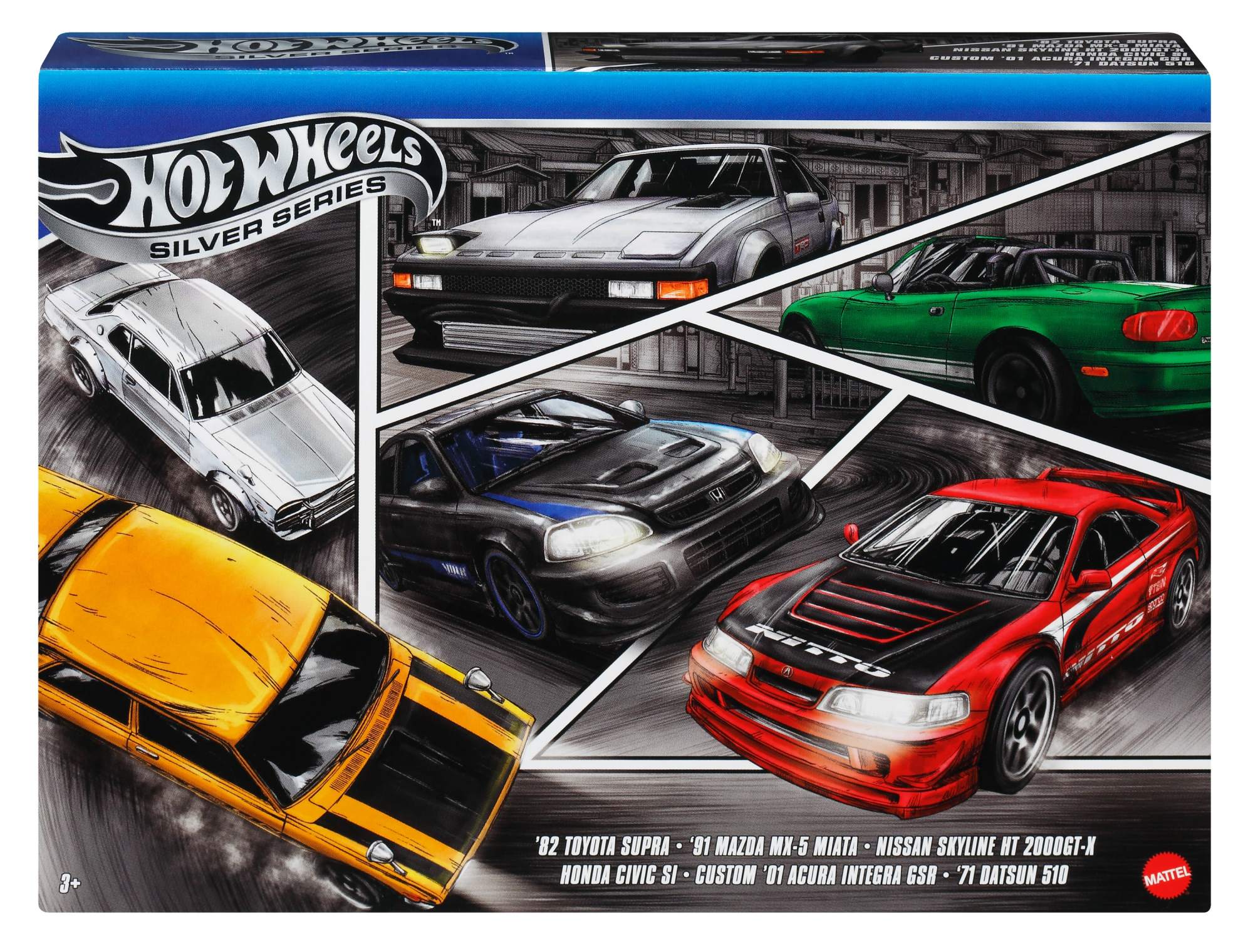 Hot Wheels Streets of Japan Cars 1:64 6-dielna sada Hračky Autá 3+ JBY77
